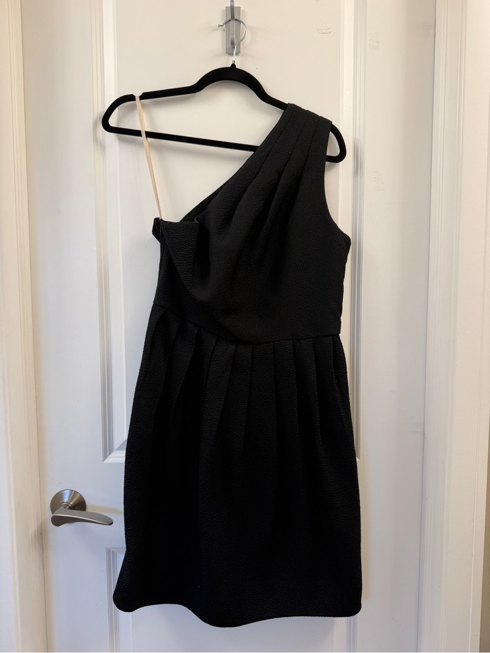Halston Heritage One-Shoulder Black Cocktail Dress